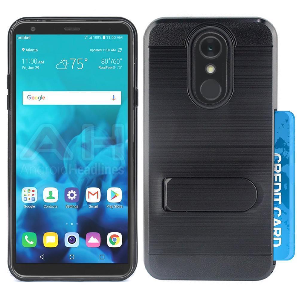LG Stylo 4 Brushed Shockproof Card Holder Case With Kickstand by Modes