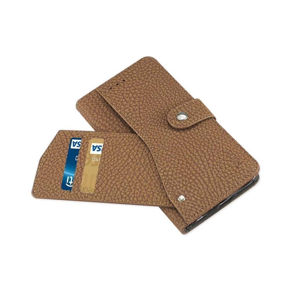 Reiko iPhone 6 Plus / Plus Wallet Case with Out Pocket and Fold Stand (Brown) mobileiGo.com