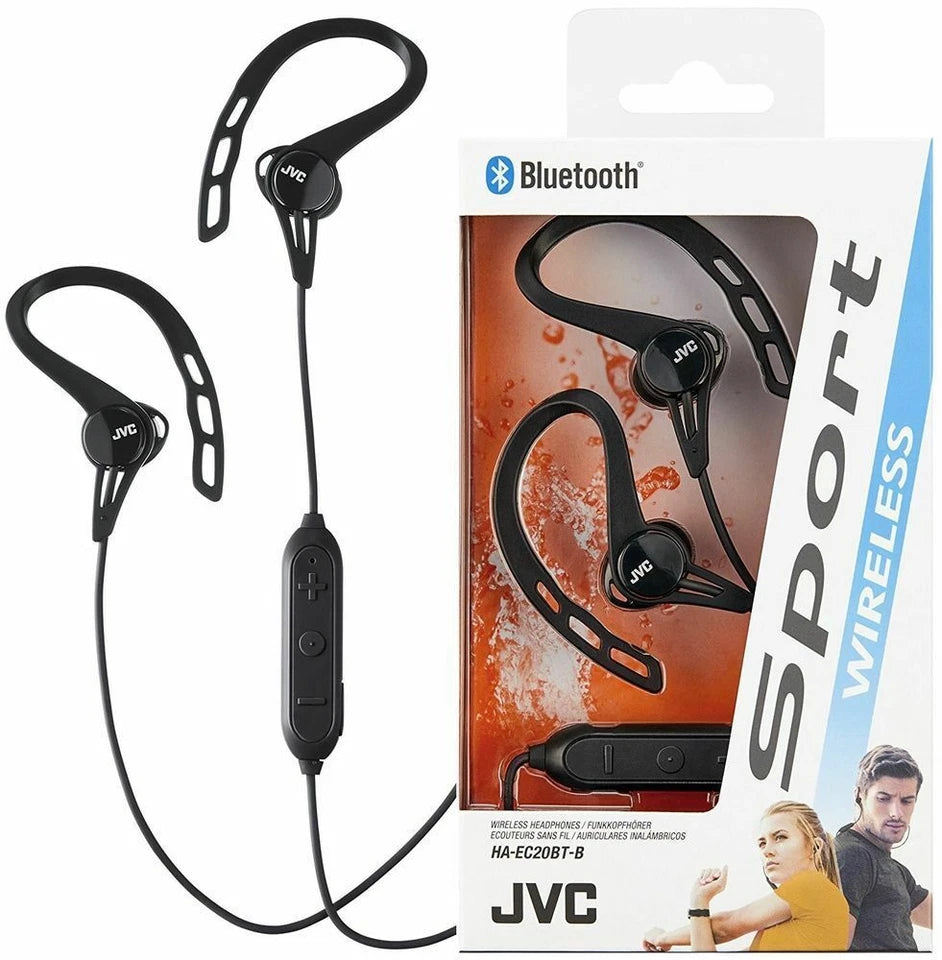 JVC HA-EC20BT-B Bluetooth Wireless Sports Clip In-Ear Fitness ...