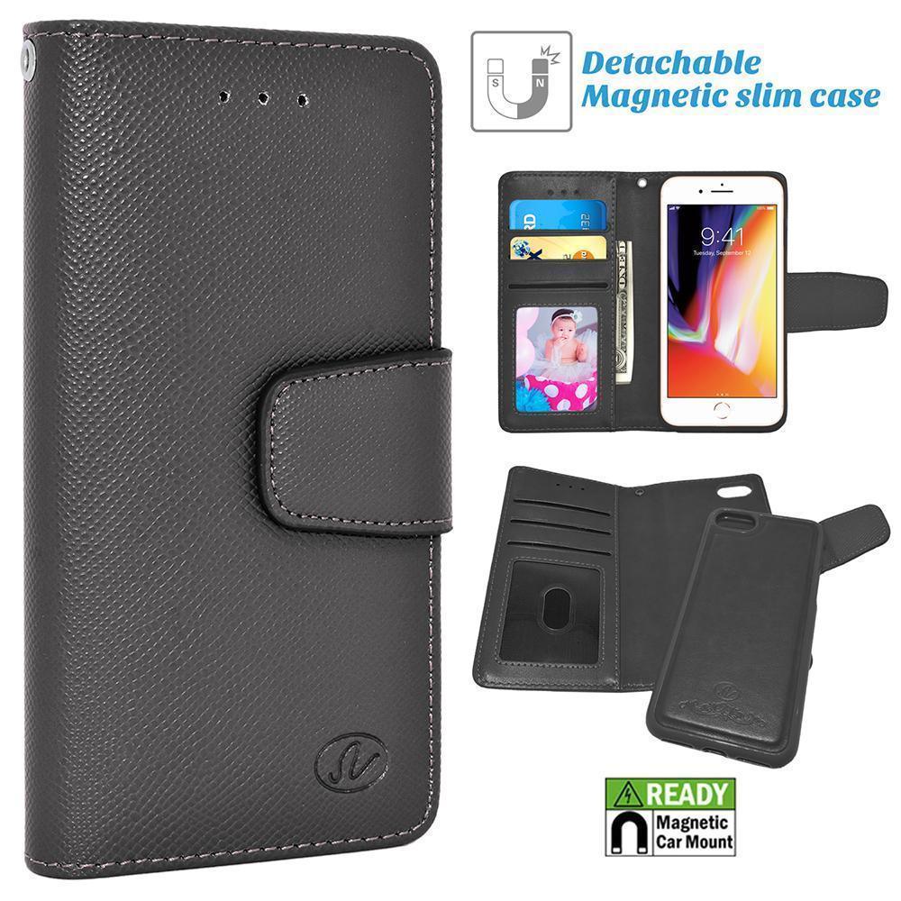 Apple iPhone Folio Leather Removable Magnetic Wallet Case by