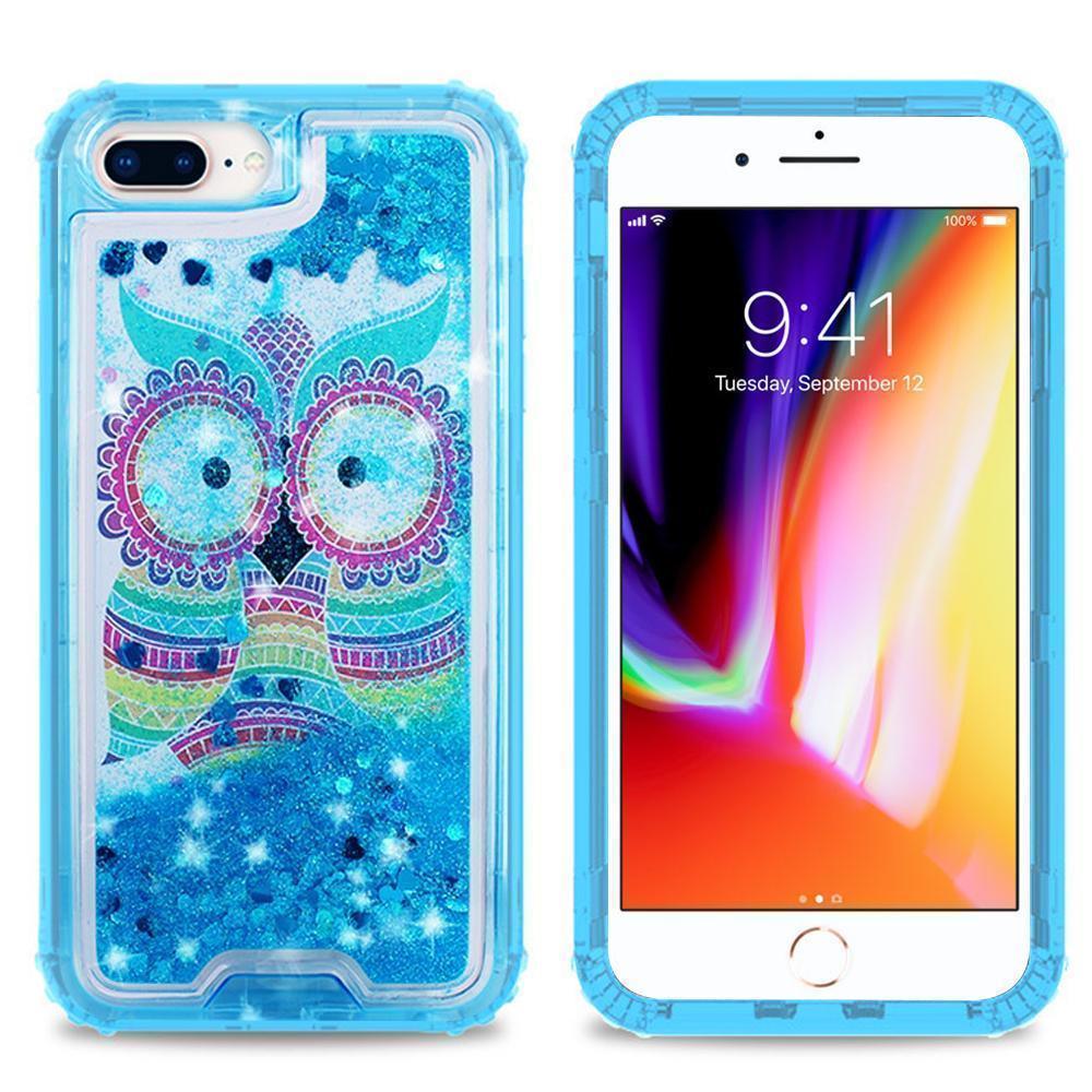 Apple iPhone 8 Plus / iPhone 7 Plus / iPhone 6/6S Plus Stylish Designer Transparent Defender Flowing Liquid Glitter Quicksand Case by Modes Apple iPhone 8 Plus / iPhone 7 Plus / iPhone 6/6S Plus Stylish Designer Transparent Defender Flowing Liquid Glitter Quicksand Case by Modes