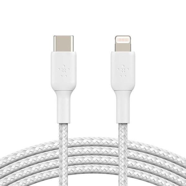 BOOST UP CHARGE Braided Lightning(R) to USB-C(R) Cable, 6.6 Feet (White ...