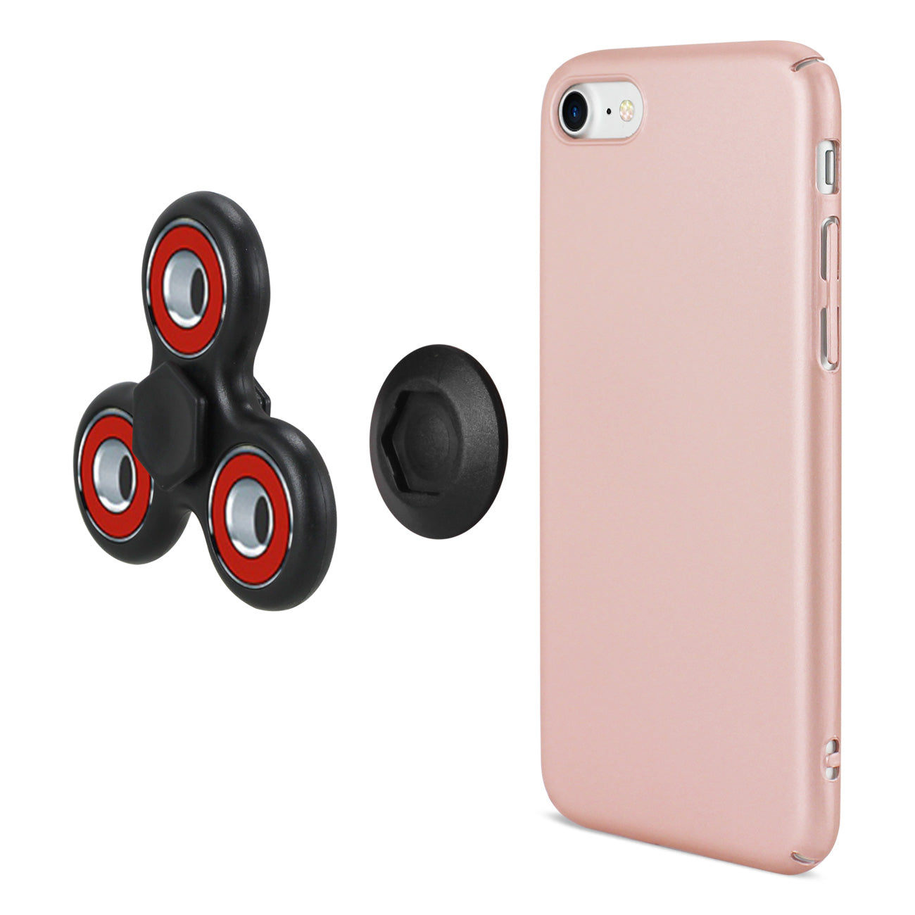 Reiko iPhone 7/6/6s Case with LED Fidget Spinner Clip On (Rose