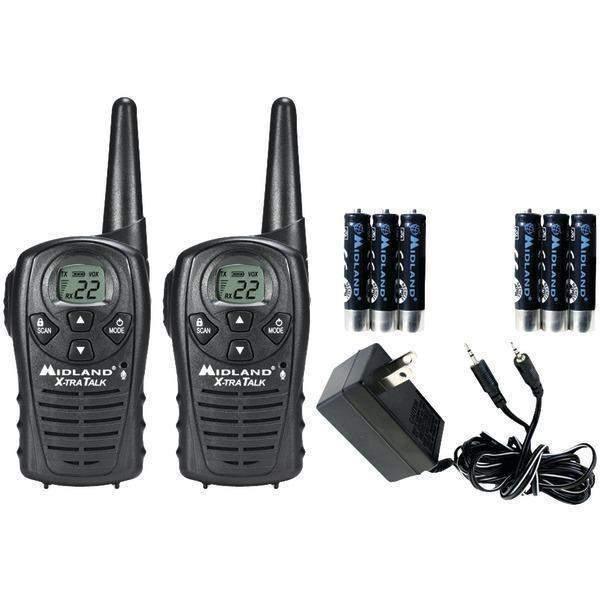 Midland LXT118VP 18-Mile GMRS Radio Pair Value Pack with Charger  Rechargeable  Batteries –