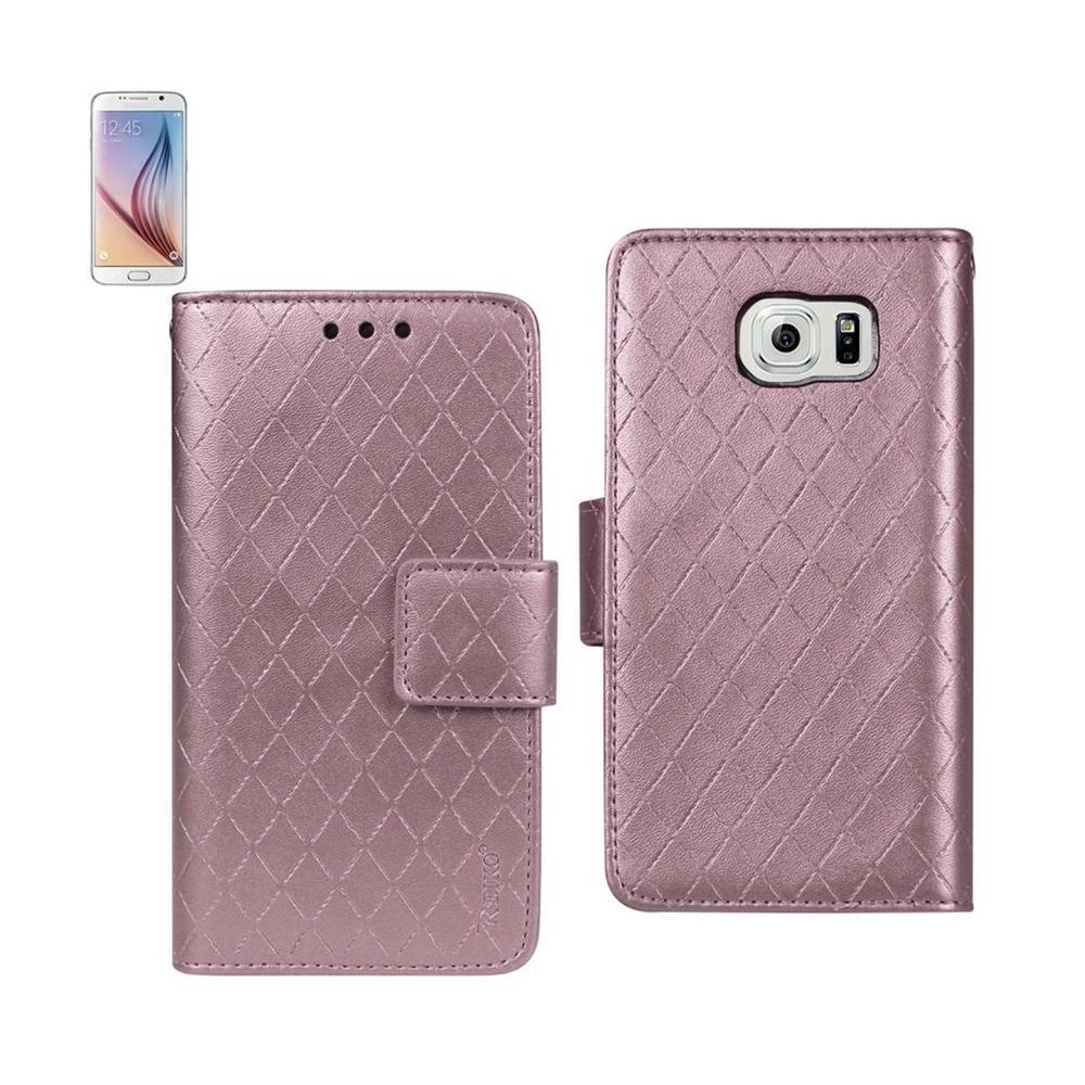 Reiko Samsung Galaxy S6 Rhombus Wallet Case (Pink) –