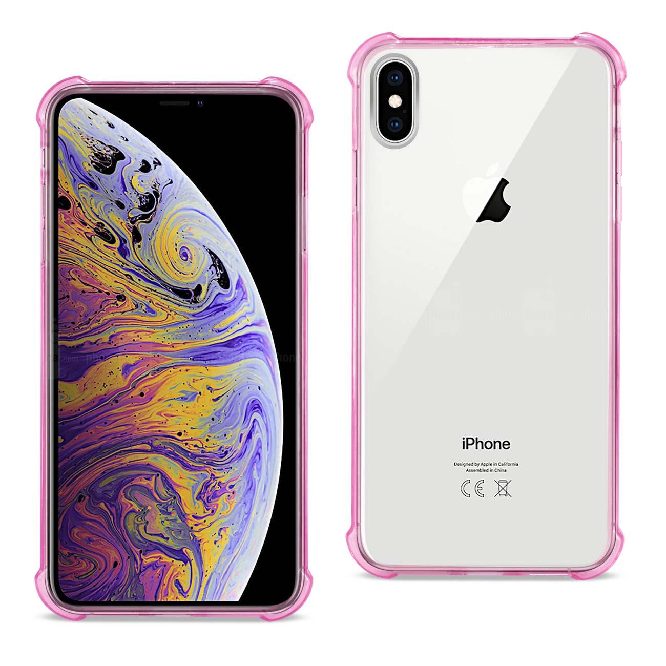 Phone Case Bumper Case For Iphone Xs Reiko IPhone Xs Max Clear Bumper Case With Air Cushion Protection In Clear Hot Pink Phone Case Bumper Case For Iphone Xs Reiko IPhone Xs Max Clear Bumper Case With Air Cushion Protection In Clear Hot Pink