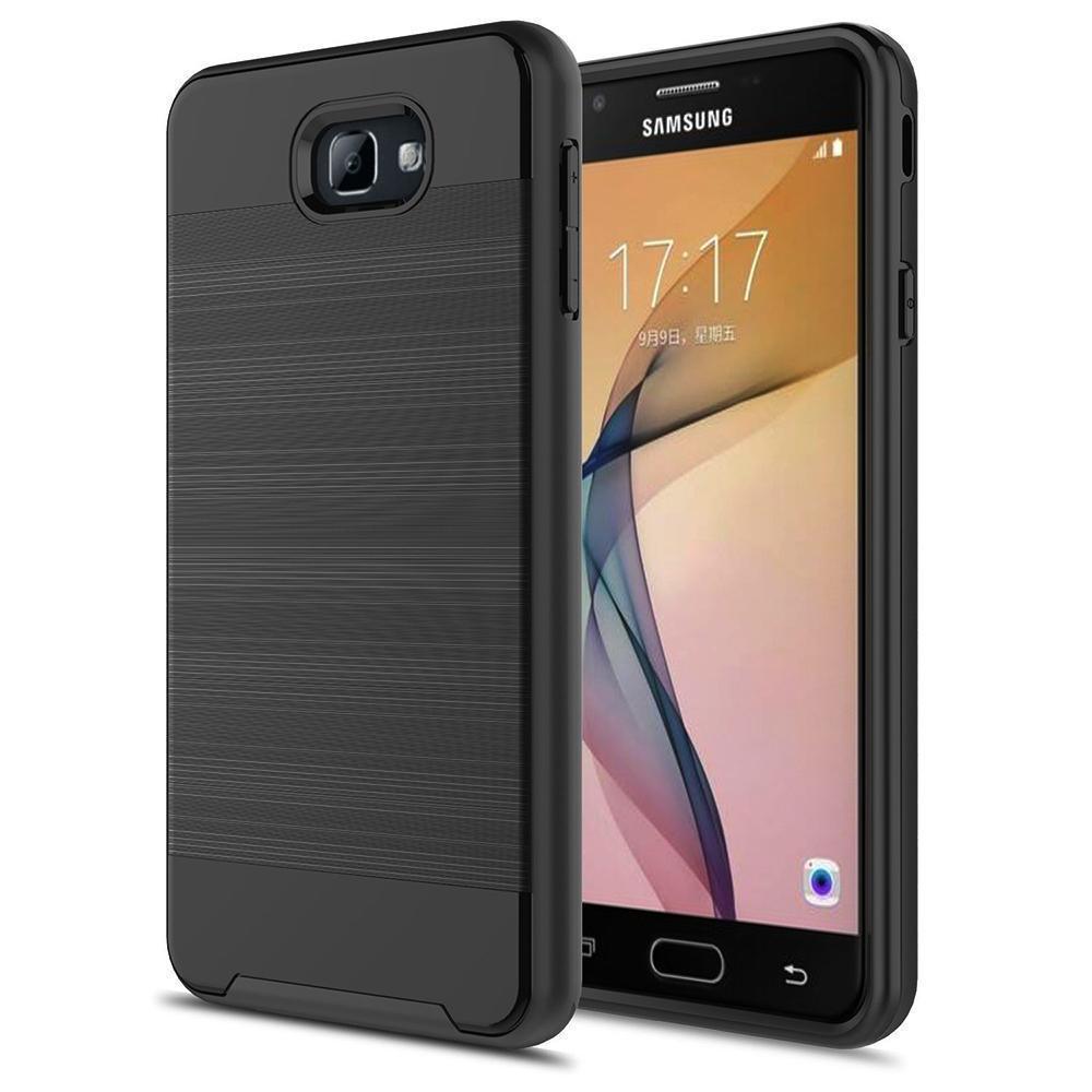 Samsung Galaxy J7 Prime Hybrid Brushed Metal Shockproof Tough Case