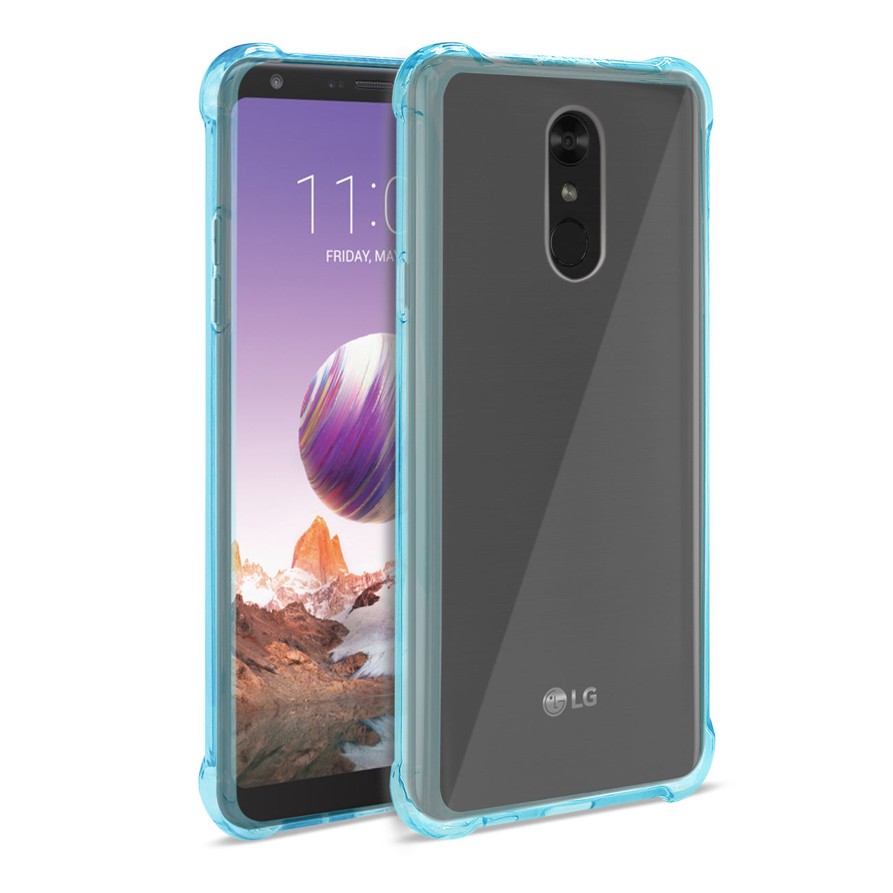 LG Stylo 4 Clear Bumper Case With Air Cushion Protection In Clear Navy