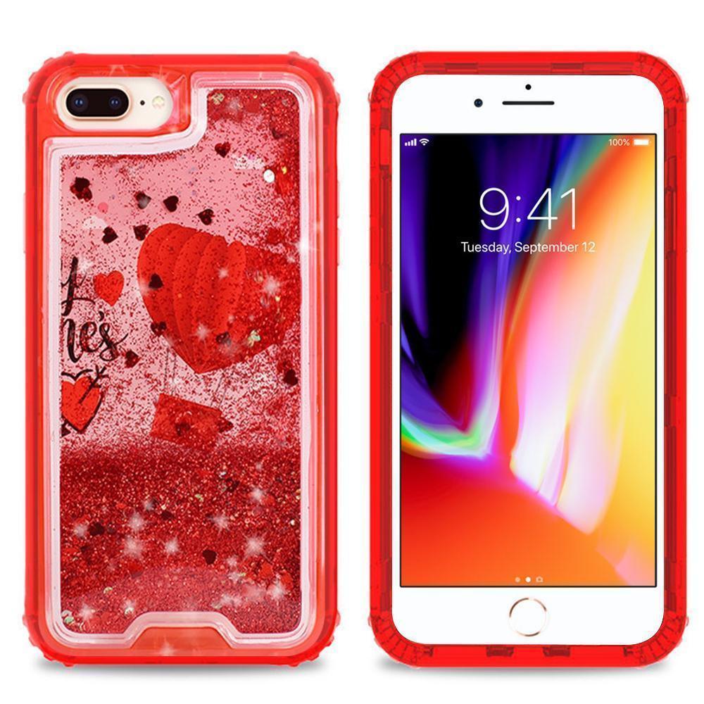 Apple iPhone 8 Plus / iPhone 7 Plus / iPhone 6/6S Plus Stylish Designer Transparent Defender Flowing Liquid Glitter Quicksand Case by Modes Apple iPhone 8 Plus / iPhone 7 Plus / iPhone 6/6S Plus Stylish Designer Transparent Defender Flowing Liquid Glitter Quicksand Case by Modes