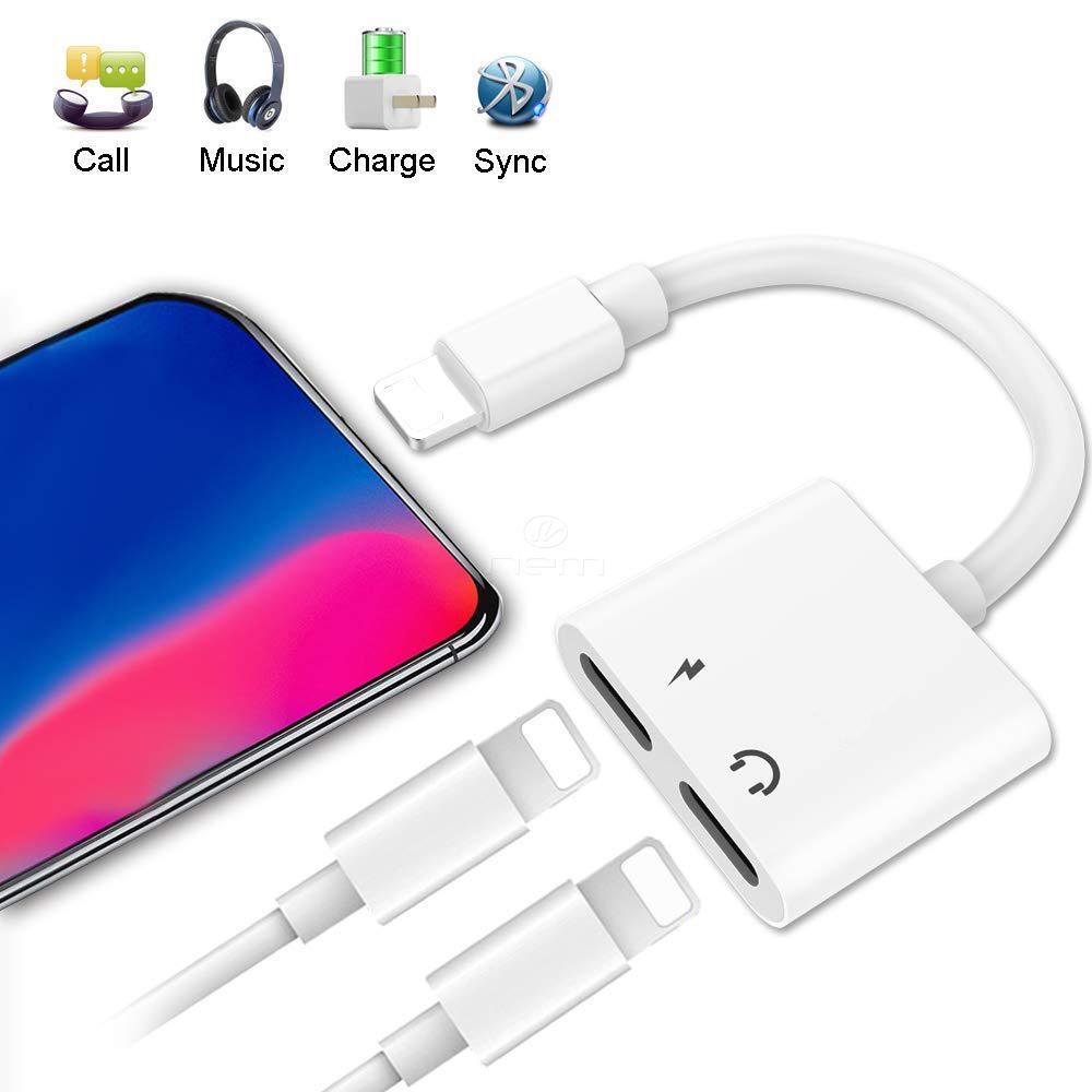 Apple iPhone iPad 2-in-1 Dual Lightning Auxiliary Adapter