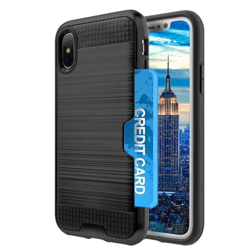 Apple iPhone X Slim PC Brushed Metal Protective Credit Card Slot Case by  Modes – mobileiGo.com