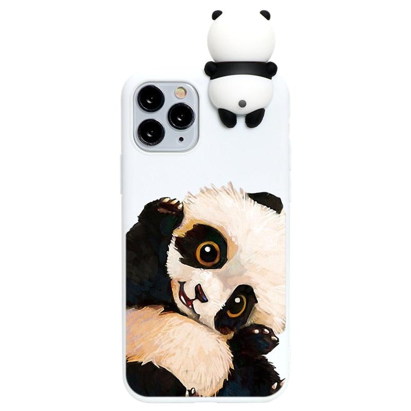 Cute 3D Panda Phone Case For iPhone 13 13 Pro 12 mini 11 Pro XR XS