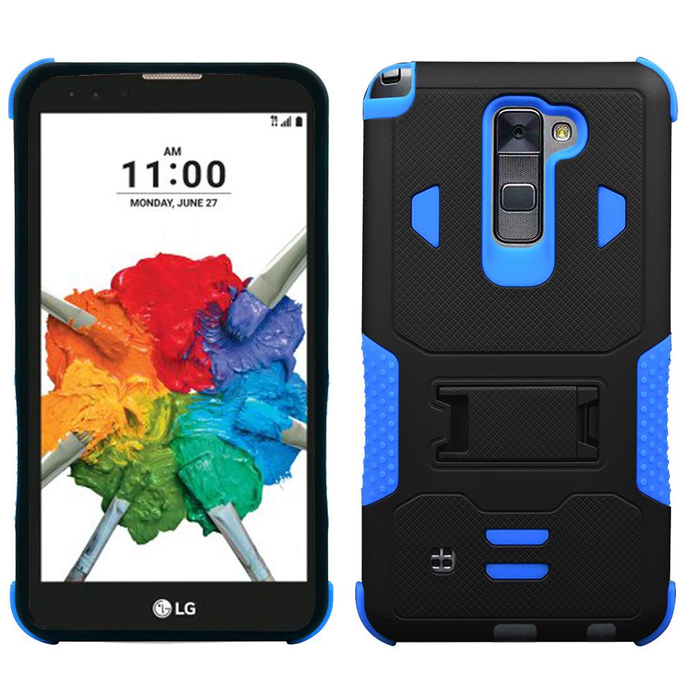LG G Stylo 2 Plus / MS550 Impact Silicone Case Dual Layer with Stand by  Modes  mobileiGo.com