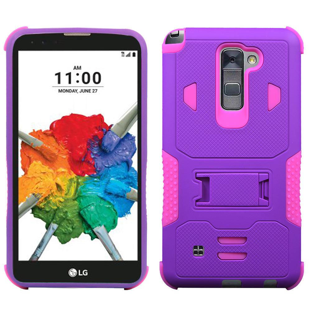 LG G Stylo 2 Plus / MS550 Impact Silicone Case Dual Layer with Stand by  Modes – mobileiGo.com