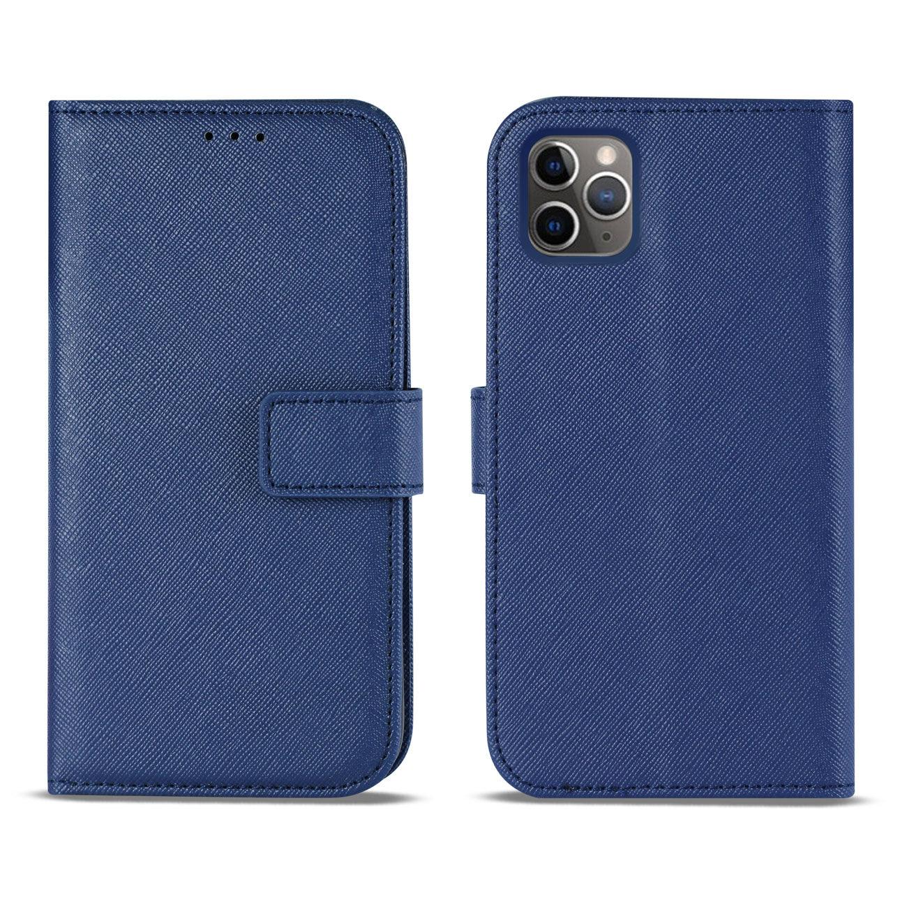 Apple Leather Wallet Case Blue Leather Iphone 11 Case Reiko