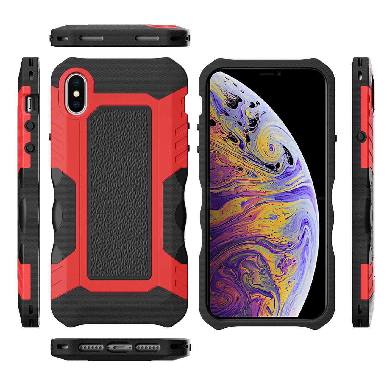 Apple iPhone Xs Max Slim Shockproof Protective Anti-Slip Heavy Duty Case In Black/Red Apple iPhone Xs Max Slim Shockproof Protective Anti-Slip Heavy Duty Case In Black/Red