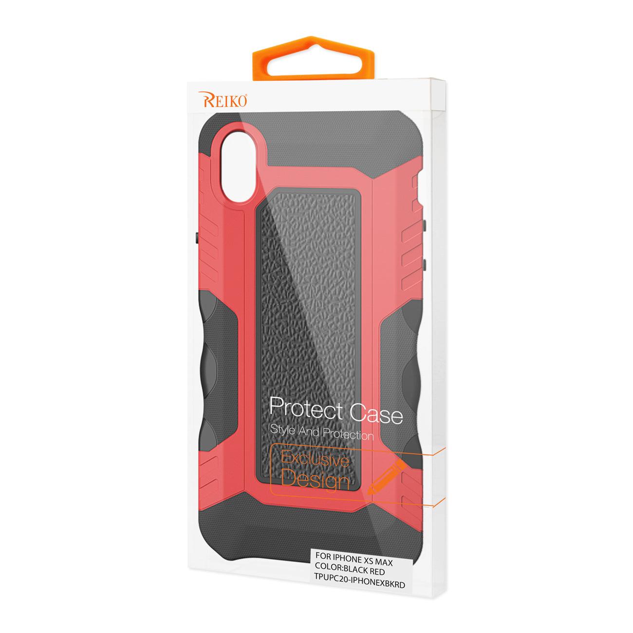 Apple iPhone Xs Max Slim Shockproof Protective Anti-Slip Heavy Duty Case In Black/Red Apple iPhone Xs Max Slim Shockproof Protective Anti-Slip Heavy Duty Case In Black/Red