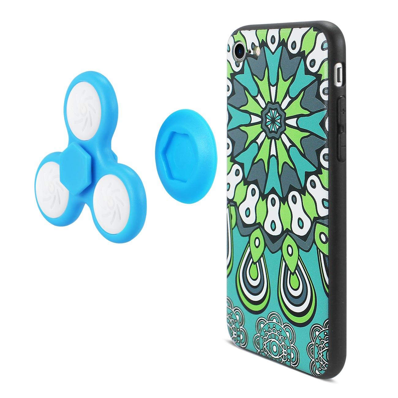 Reiko Design The Inspiration Of Peacock iPhone 7/ 6/ 6S Case With Led Fidget Spinner Clip on in Turquoise Reiko Design The Inspiration Of Peacock iPhone 7/ 6/ 6S Case With Led Fidget Spinner Clip on in Turquoise