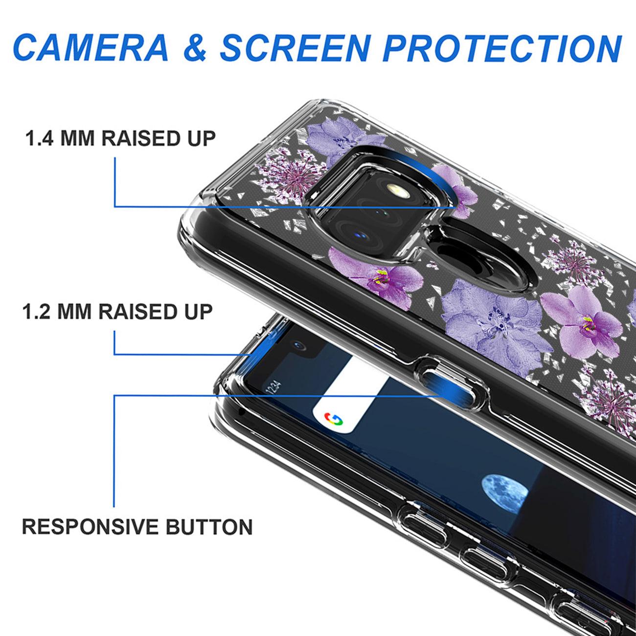 Reiko Pressed Dried Flower Design Phone Case For LG Stylo 6 In Purple