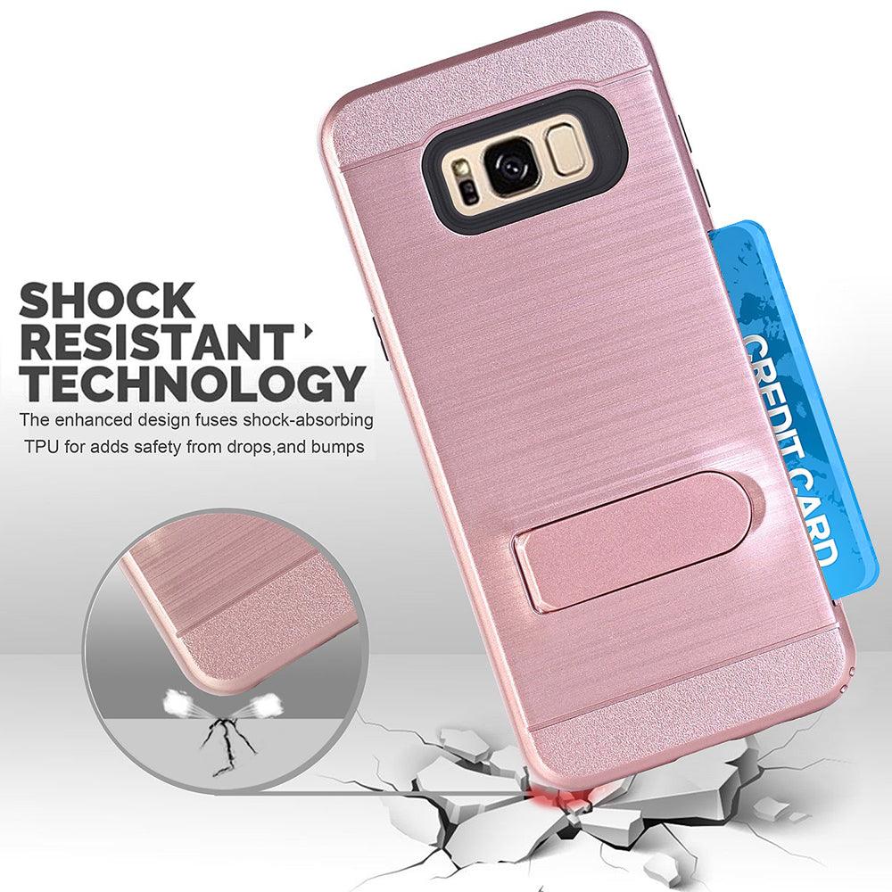 Modes Wireless For Samsung Galaxy S8 Plus Brushed Shockproof With Kickstand Card Slot Holder Case Cover Modes Wireless For Samsung Galaxy S8 Plus Brushed Shockproof With Kickstand Card Slot Holder Case Cover