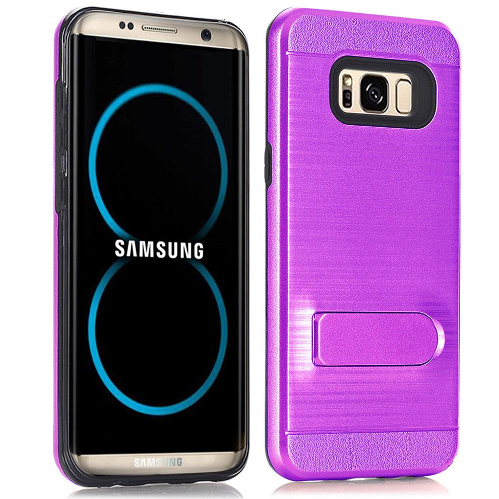 Samsung Galaxy S8 Plus Brushed Shockproof Card Holder Case With Kickstand  by Modes