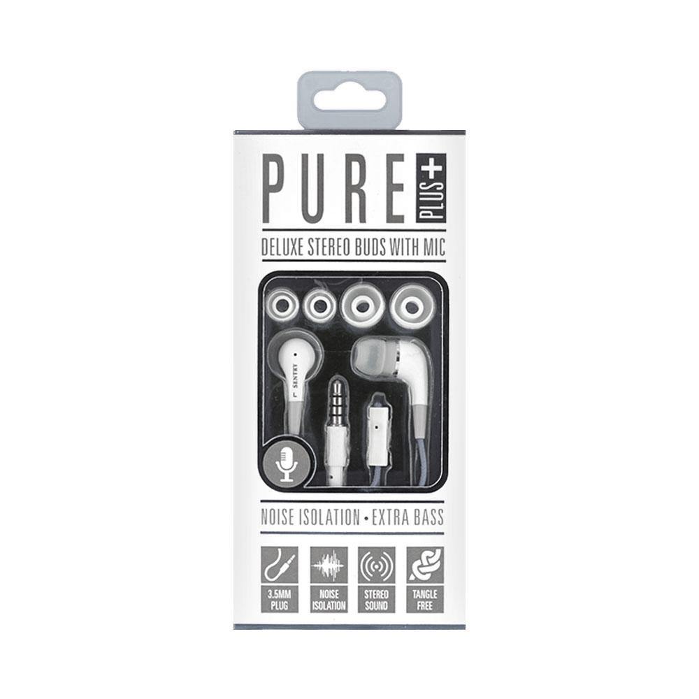 Sentry Industries Hm226: Pure Plus Deluxe Stereo Buds With Mic In Gray ...